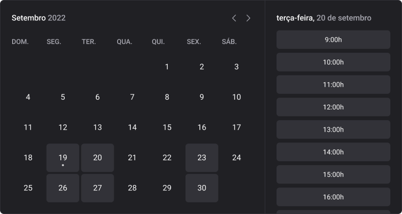 Calendario simbolizando aplicaçao em funcionamento